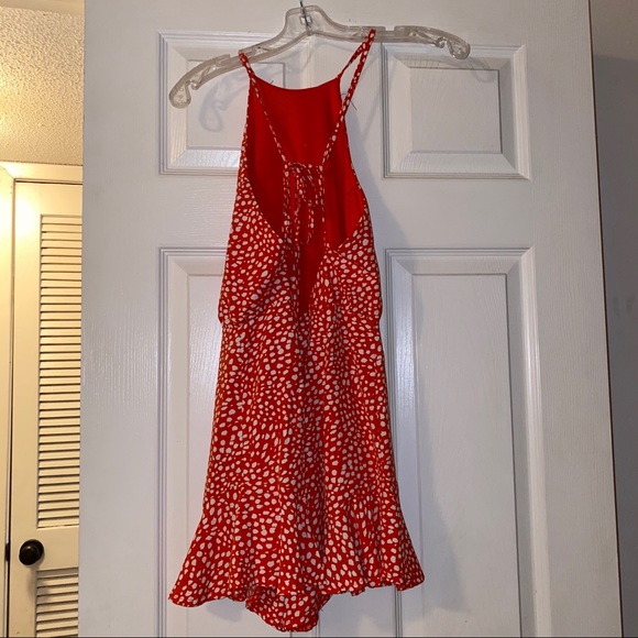 Printed Romper: Tangerine - Picture 4 of 4